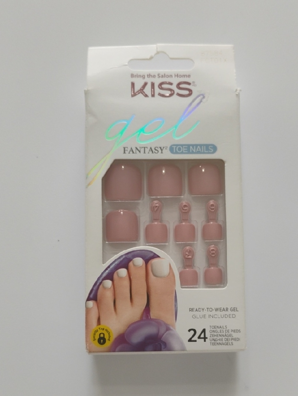 Kiss Gel Fantasy Toe Nails - Light Pink